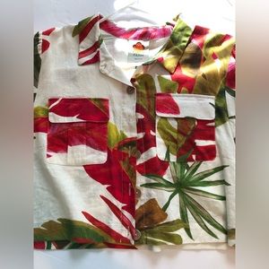 Farm Rio crop linen top/jacket. Sz xl
